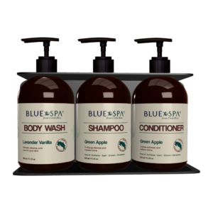BLUE SPA - Rack Ducha de 3 (Shower Gel + Shampoo + Acondicionador)